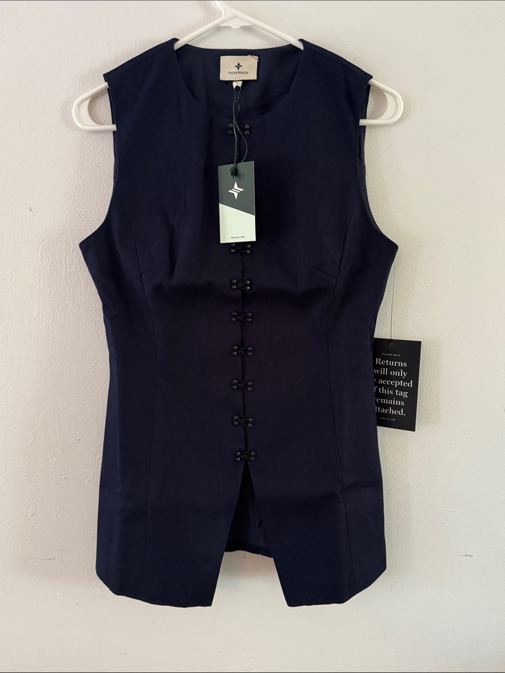NWT Tuckernuck Navy Cotton Twill Duke Top Sz 6